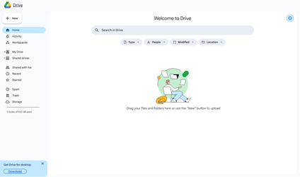 A screenshot of the UW Google Drive landing page.
