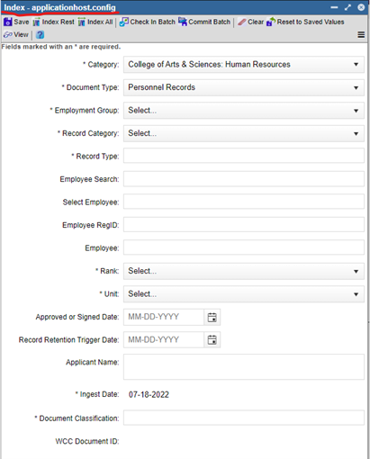 Screenshot showing how to select commit batch in top panel