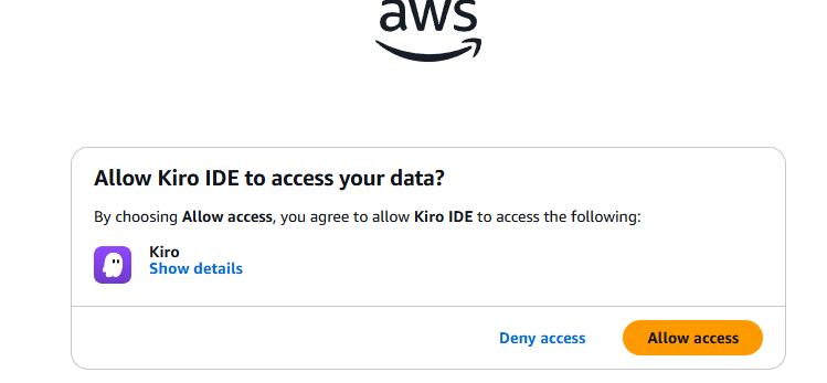 Screenshot showing to select allow access