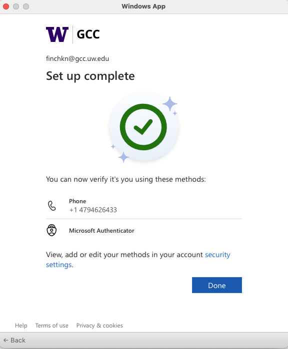 Authenticator setup