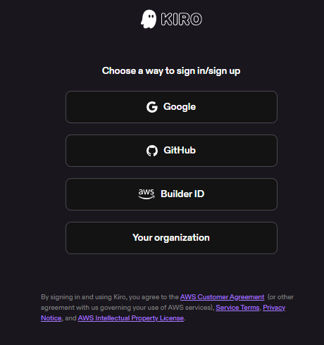 Screenshot showing login options