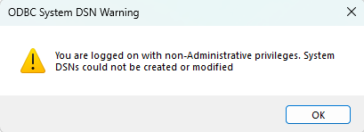 Microsoft Access informational warning message