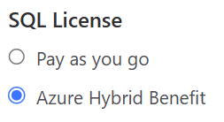 SQL License drop down menu