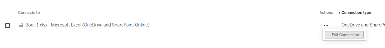 A screenshot that displays the "Edit Connection" button in Tableau.