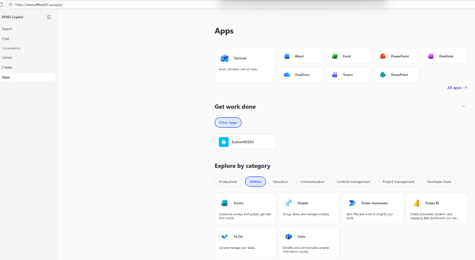 Image showing the page of office 365