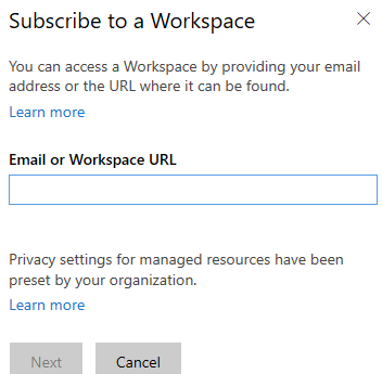 Where to paste the workspace URL